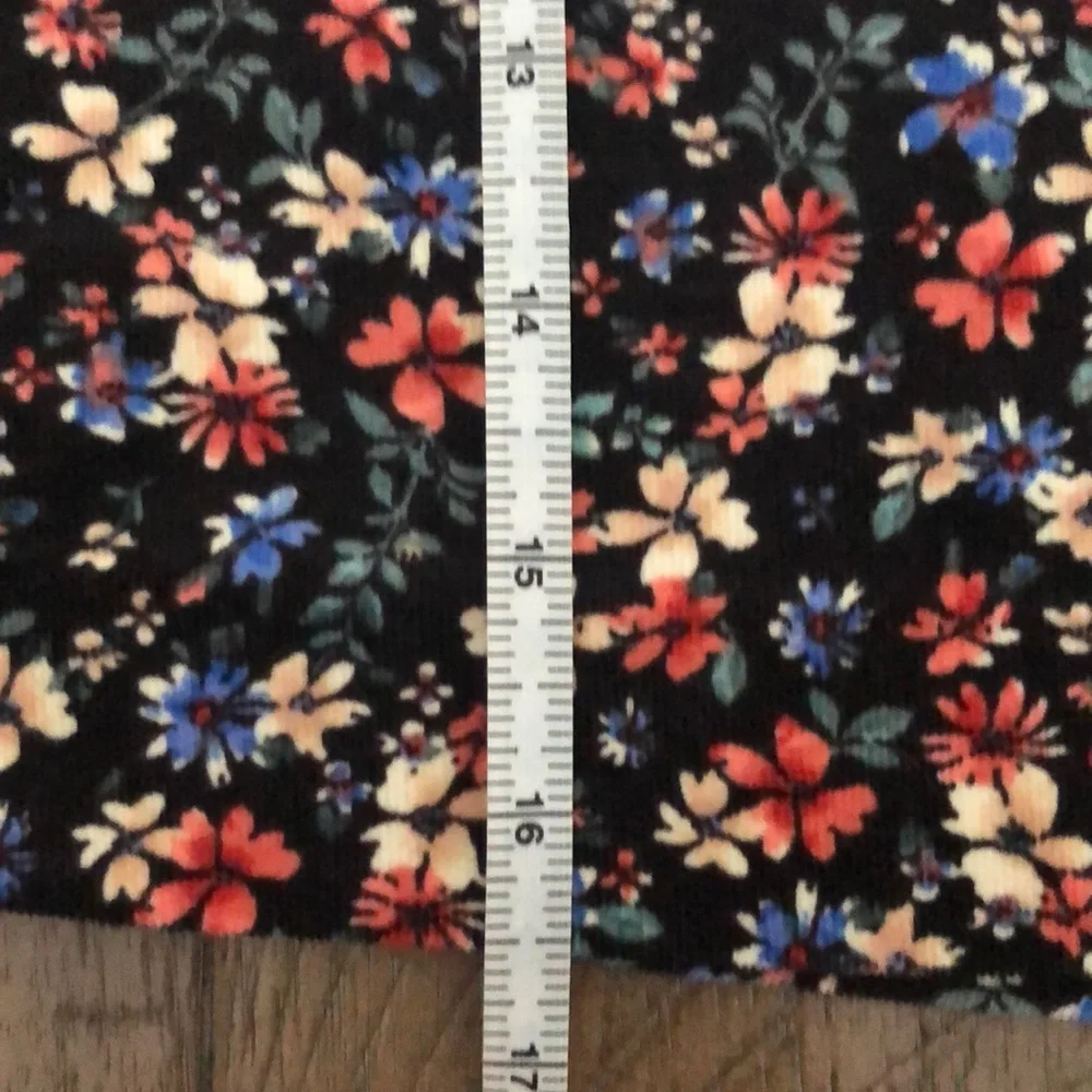 COPPER KEY Multi floral lightweight corduroy mini skirt NWT L